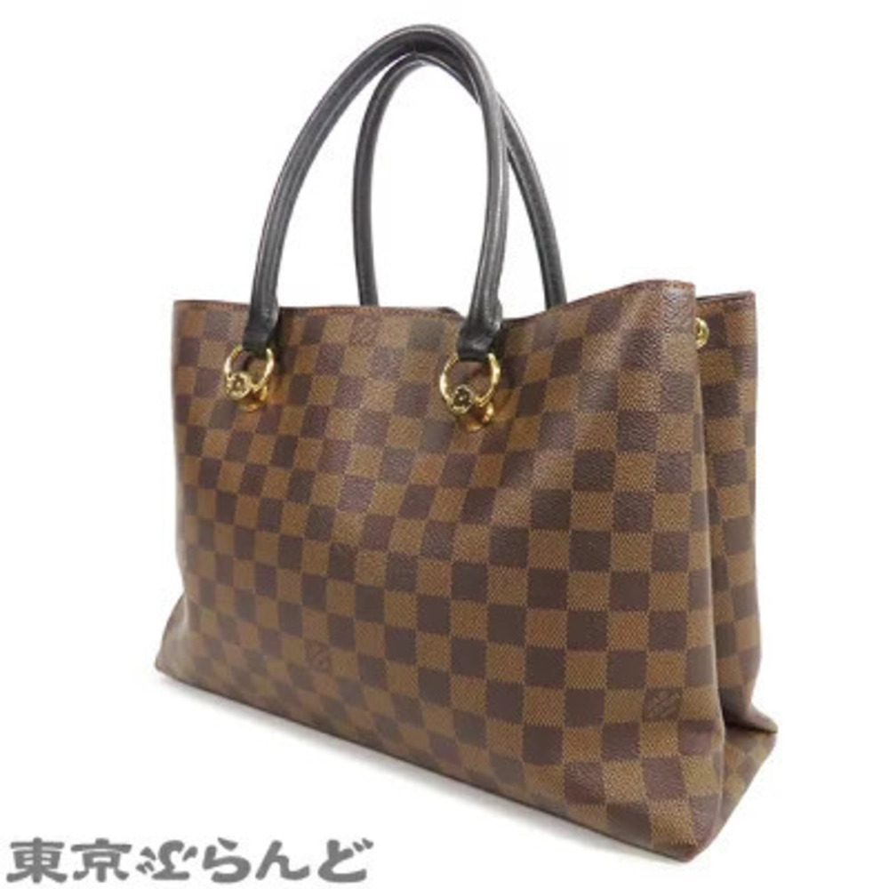 Louis Vuitton LV Damier Ebene Black Riverside Brown Canvas Handbag Brown Black